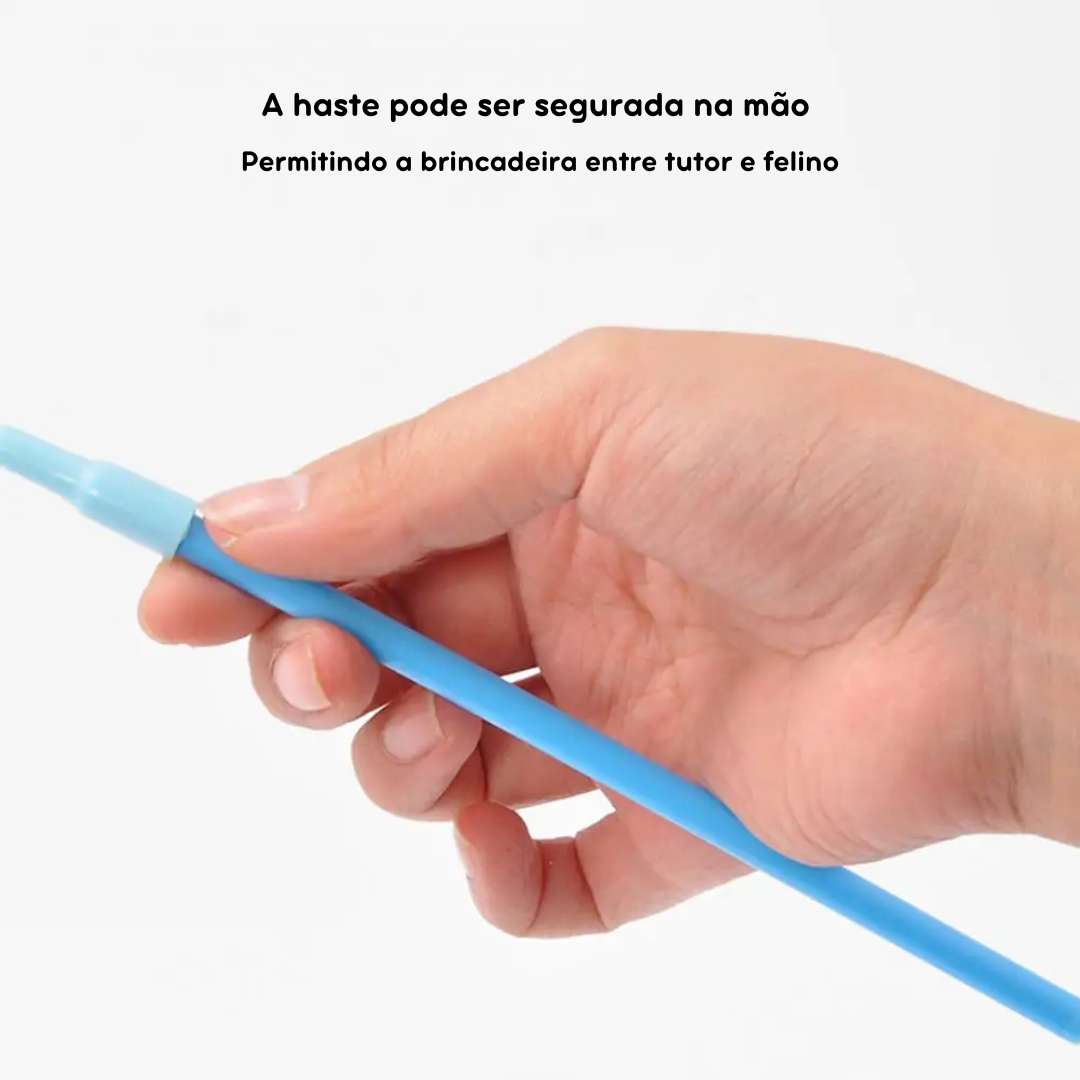 Haste Ventosa Interativa para Gatos – Brinquedo com Penas Naturais para Estimulação e Diversão!