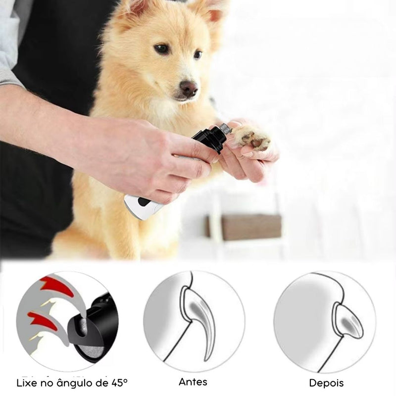 Lixador de Unhas Elétrico Recarregável para Cães e Gatos | Ideal para Tutores que Buscam Praticidade no Corte de Unhas | Promove Unhas Bem Cuidadas sem Estresse | Recarregável via USB e Fácil de Usar