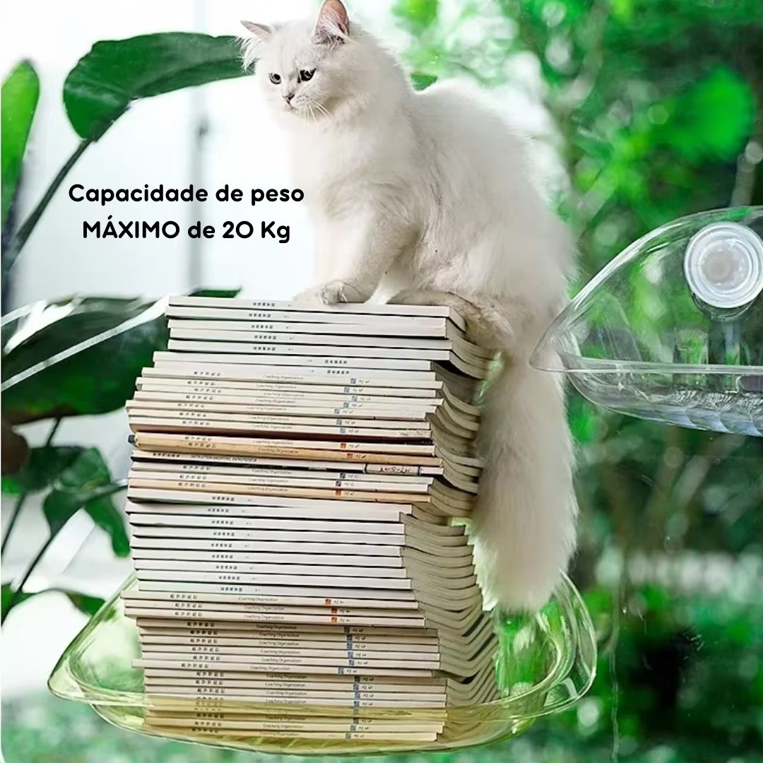 Cama Suspensa de Janela para Gatos Curiosos – Conforto e Diversão com Fixação Segura