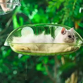Cama Suspensa de Janela para Gatos Curiosos – Conforto e Diversão com Fixação Segura