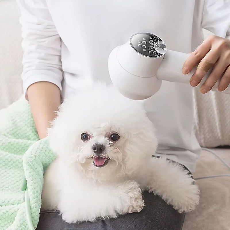 Secador para Pets com Controle de Temperatura | Ideal para Tutores de Cães e Gatos | Seca e Remove Pelos Soltos com Facilidade | Botão de Expulsão de Pelos nas Cerdas