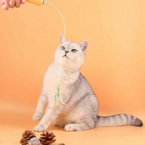 Brinquedo Interativo para Gatos Internos – Entretenimento Inteligente com Penas Giratórias 360° para Estímulo Mental e Exercício Diário