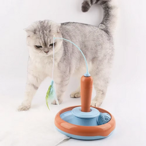 Brinquedo Interativo para Gatos Internos – Entretenimento Inteligente com Penas Giratórias 360° para Estímulo Mental e Exercício Diário