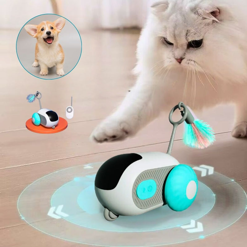 Carrinho Automático Interativo para Pets - Brinquedo que Estimula a Curiosidade e Alivia o Tédio com Movimento Inteligente