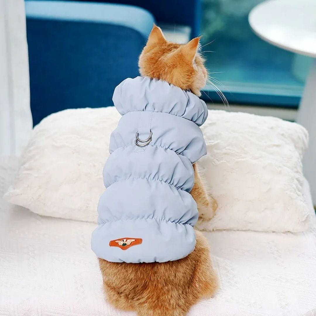 Casaco Pet Inverno com Tiras Refletivas – Conforto e Segurança para Cachorros e Gatos