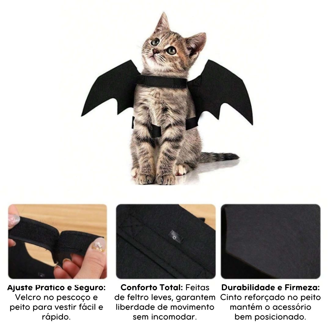 Fantasia de Asas de Morcego para Gatos e Cães – Conforto, Estilo e Diversão para Festas e Halloween