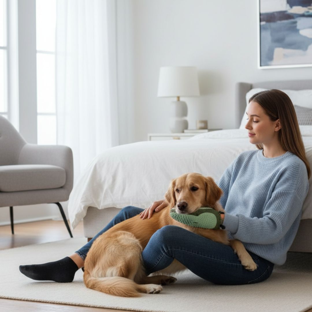 Luva Spray 4 em 1 para Gatos e Cães – Remove Pelos, Limpa, Massageia e Hidrata com Vapor