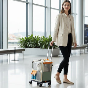 Mochila e Carrinho de Transporte para Pets Pequenos – Conforto e Segurança para Viagens Curta e Longas