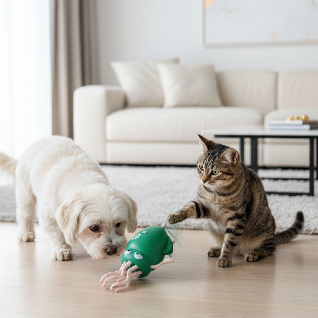 Polvinho Dançarino Interativo para Pets – Brinquedo com Luzes, Música e Movimento Automático