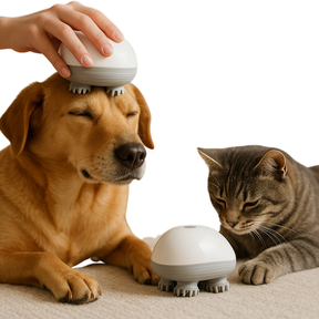 Massageador Elétrico Portátil para Pets Ansiosos – Uso Seco e Molhado