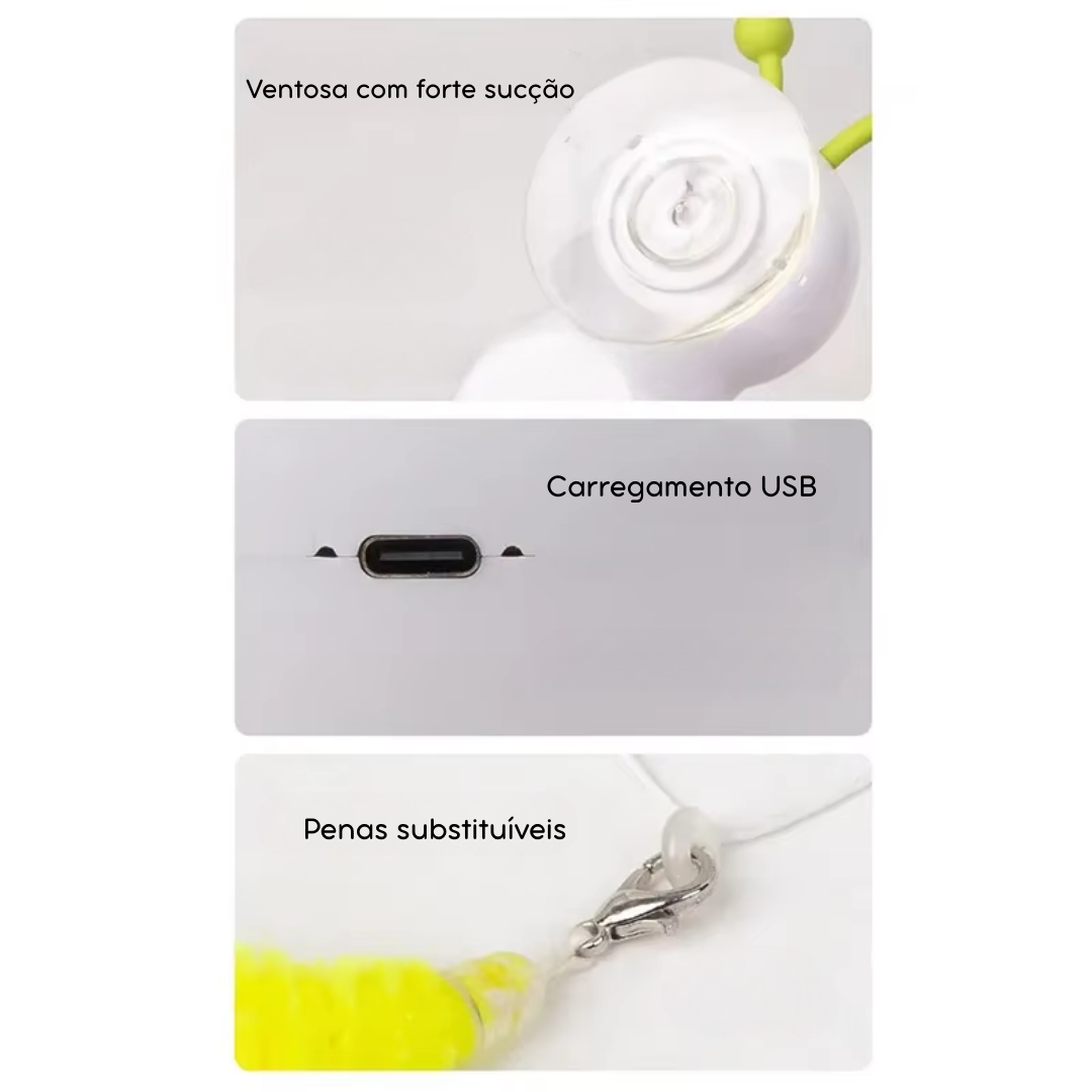Brinquedo Lagarta Interativa USB para Gatos – Ideal para Estimular o Instinto Caçador com Sensor Inteligente e Resistente a Arranhões