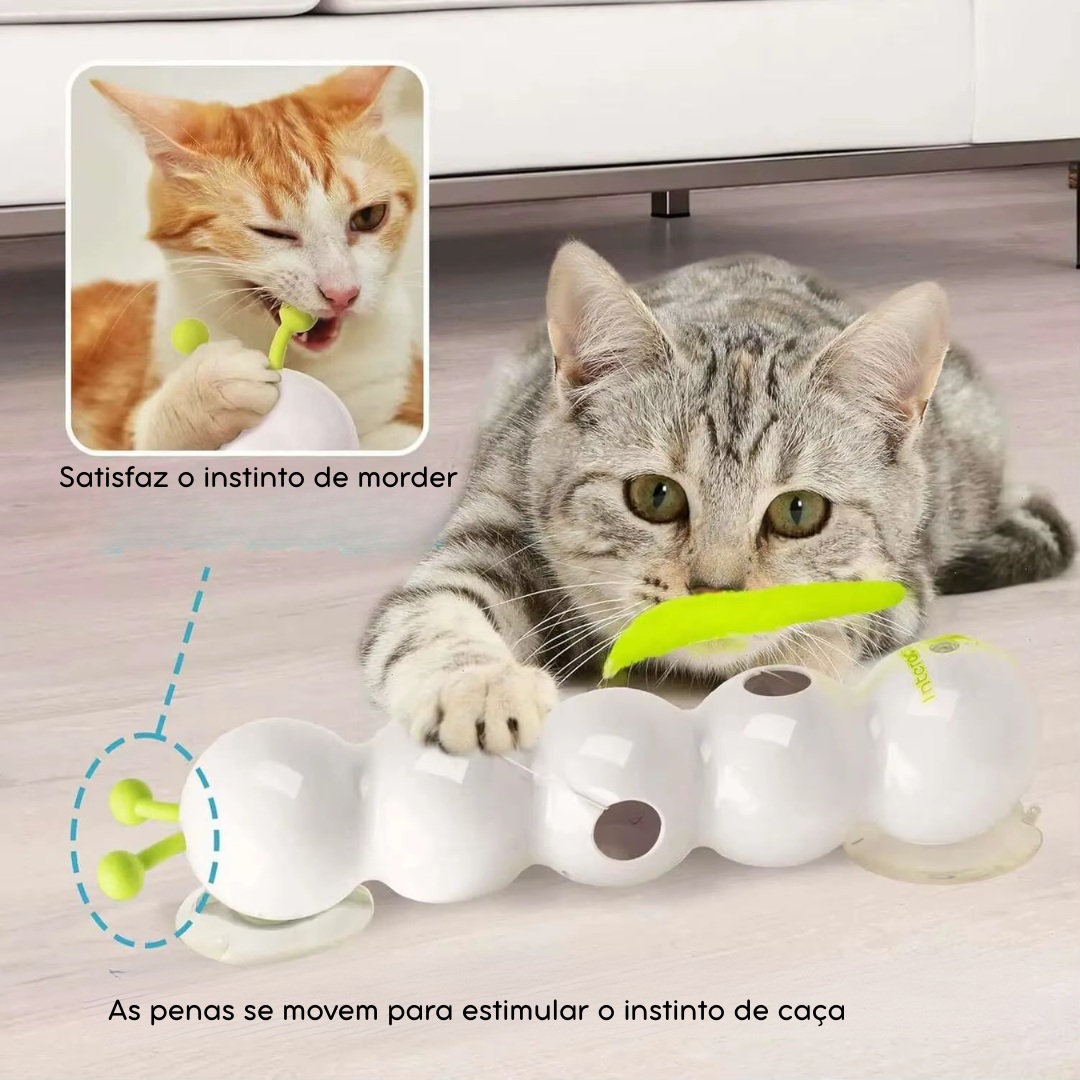 Brinquedo Lagarta Interativa USB para Gatos – Ideal para Estimular o Instinto Caçador com Sensor Inteligente e Resistente a Arranhões