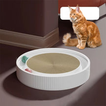 Arranhador Redondo com Cama e Bola Interativa para Gatos | Para Gatos de Todas as Idades | Estimula o Instinto Natural de Arranhar e Proporciona Conforto | Design Durável com Superfície Substituível