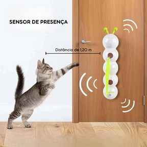 Brinquedo Lagarta Interativa USB para Gatos – Ideal para Estimular o Instinto Caçador com Sensor Inteligente e Resistente a Arranhões