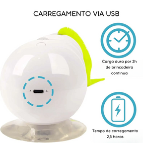 Brinquedo Lagarta Interativa USB para Gatos – Ideal para Estimular o Instinto Caçador com Sensor Inteligente e Resistente a Arranhões
