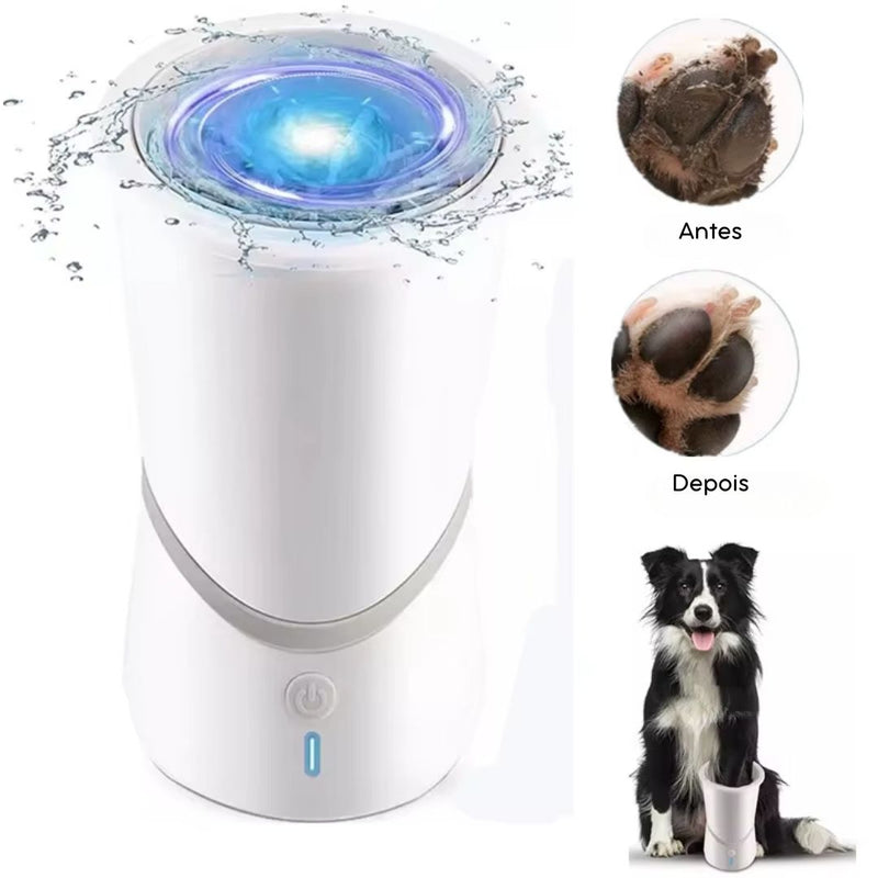 Limpador Automático de Patas para Cães e Gatos | Ideal para Tutores que Buscam Praticidade na Higiene | Remove Sujeira com Rapidez e Sem Esforço | Design Portátil, Recarregável via USB e Feito de Silicone