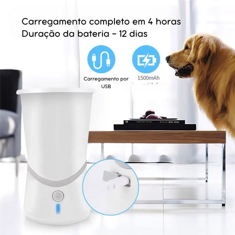 Limpador Automático de Patas para Cães e Gatos | Ideal para Tutores que Buscam Praticidade na Higiene | Remove Sujeira com Rapidez e Sem Esforço | Design Portátil, Recarregável via USB e Feito de Silicone