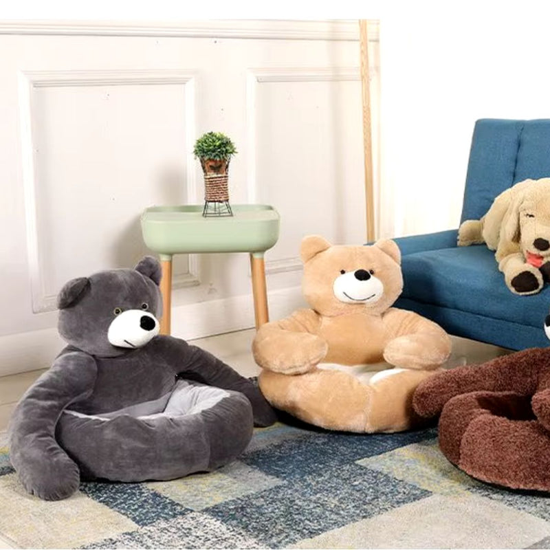 Cama de Pelúcia em Formato de Urso para Pets | Ideal para Cães e Gatos Pequenos | Conforto e Aconchego com Estilo Fofo | Material Macio e Envolvente