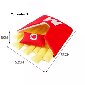 Cama Divertida em Formato de Batata Frita para Cães e Gatos | Ideal para Pets Pequenos e Médios | Oferece Conforto e Estilo Único | Design Temático e Lavável
