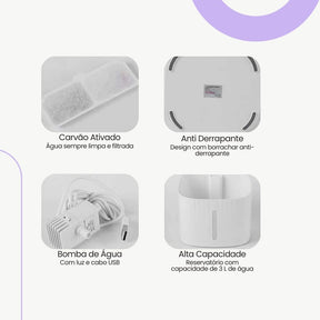 Bebedouro Fonte Automático 3L para Pets