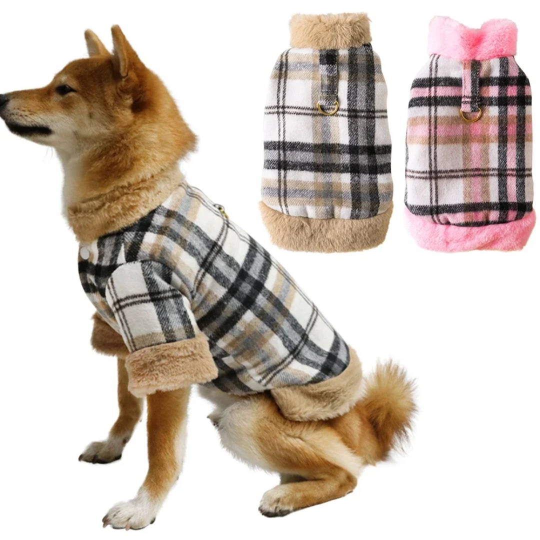 Casaco Sobretudo Xadrez para Cachorro e Gato – Estilo Clássico e Conforto no Inverno