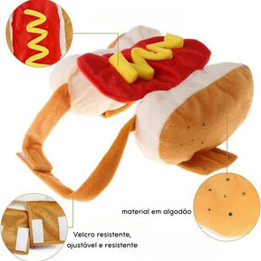Fantasia de Hot Dog para Cães e Gatos