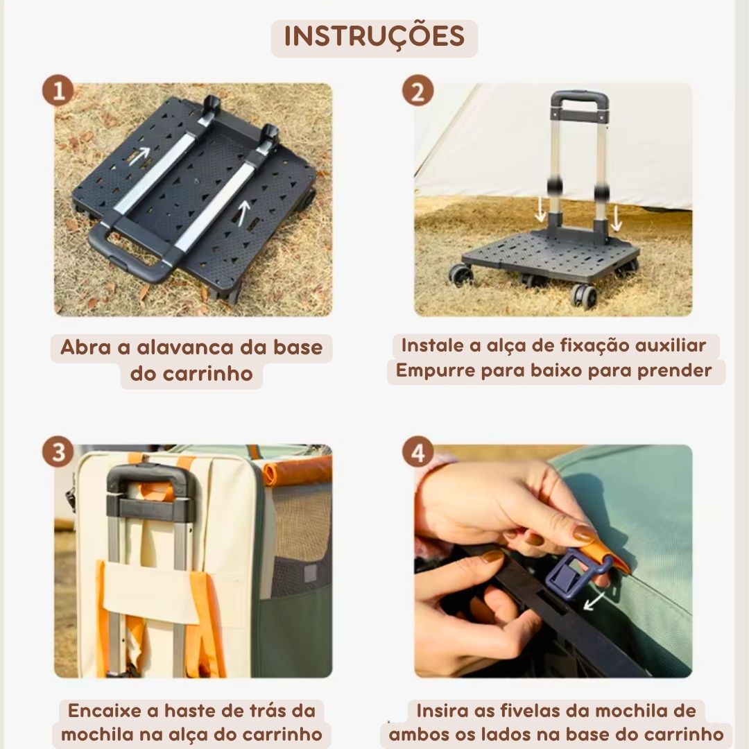 Mochila e Carrinho de Transporte para Pets Pequenos – Conforto e Segurança para Viagens Curta e Longas