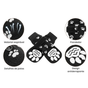 Meias Antiderrapantes para Cães com Alça Ajustável – Conforto e Segurança para Patinhas