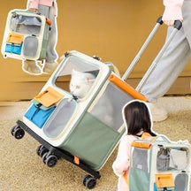 Mochila e Carrinho de Transporte para Pets Pequenos – Conforto e Segurança para Viagens Curta e Longas