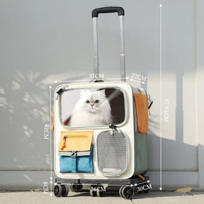 Mochila e Carrinho de Transporte para Pets Pequenos – Conforto e Segurança para Viagens Curta e Longas