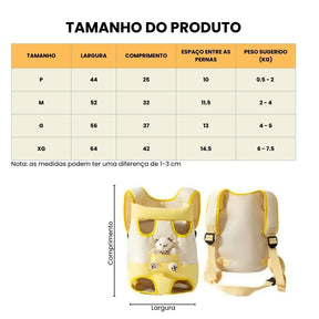 Bolsa Sling Urso para Pets – Conforto e Praticidade em Passeios e Viagens