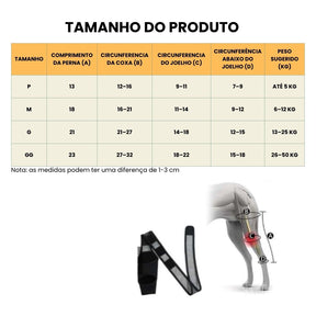 Joelheira Ajustável para Cães – Alívio da Dor Ortopédico