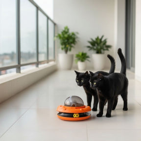 Brinquedo Interativo com Petiscos – Alimentador Automático para Pets Ansiosos