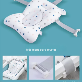 Boia de Banho Almofadada para Pets | Para Cães e Gatos de Pequeno Porte | Garante Conforto e Segurança Durante o Banho | Design Ergonômico com Estampa de Estrelas