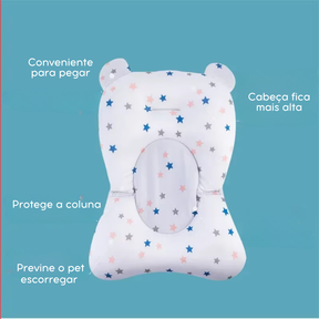 Boia de Banho Almofadada para Pets | Para Cães e Gatos de Pequeno Porte | Garante Conforto e Segurança Durante o Banho | Design Ergonômico com Estampa de Estrelas