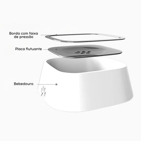 Bebedouro Flutuante Antirespingo para Pets | Para Cães e Gatos de Todos os Tamanhos | Mantém a Boca Seca e Evita Respingos Durante a Hidratação | Design Inteligente com Tigela Flutuante