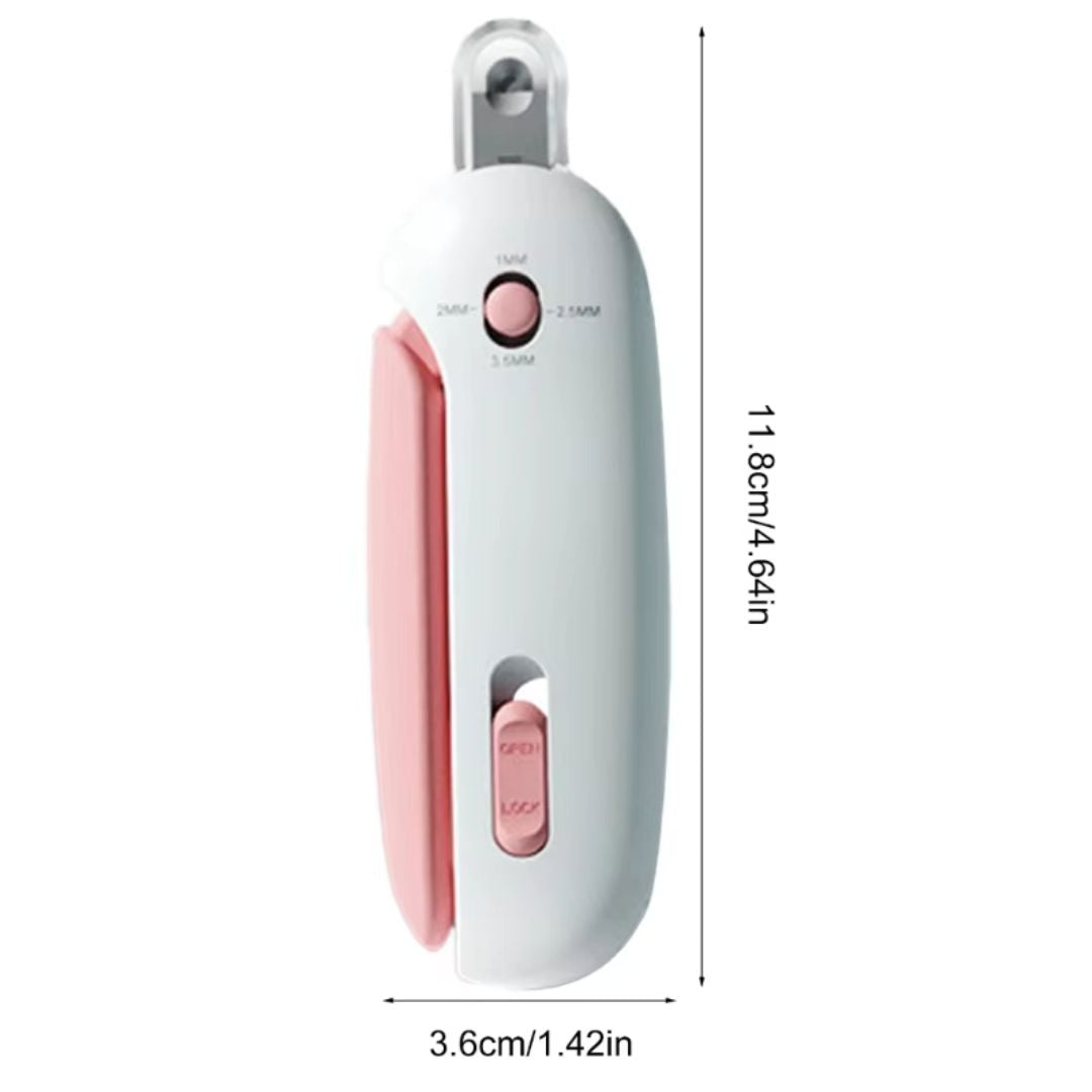Aparador de Unhas com Luz LED e Reservatório para Gatos | Para Tutores que Cuidam da Higiene Pet | Facilita o Corte Seguro e Preciso das Unhas | Design Ergonômico com Níveis de Lâmina e Coletor de Resíduos