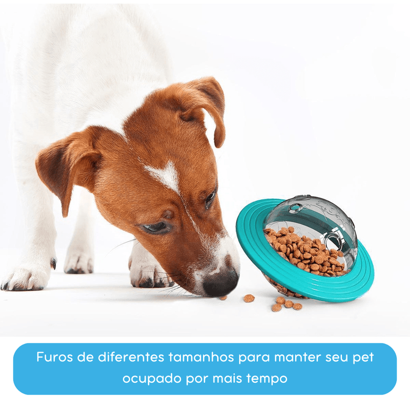 Comedouro Interativo Disco Voador para Pets - Brinquedo Alimentador para Cães e Gatos que Estimula a Caça e a Atividade Física com Design Divertido