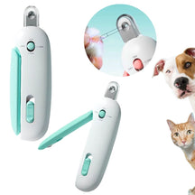 Aparador de Unhas com Luz LED e Reservatório para Gatos | Para Tutores que Cuidam da Higiene Pet | Facilita o Corte Seguro e Preciso das Unhas | Design Ergonômico com Níveis de Lâmina e Coletor de Resíduos