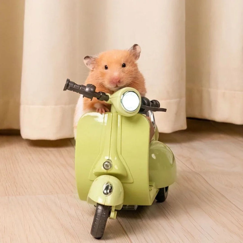 Motocicleta Elétrica Interativa para Roedores - Brinquedo Estimulante para Hamsters e Pequenos Roedores que Promove Atividade Física com Movimento Automático