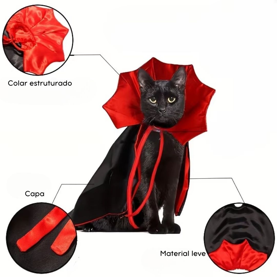 Fantasia De Capa De Vampiro Para Pets