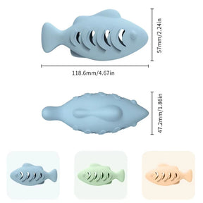 Brinquedo Interativo de Peixe Dispensador de Petisco para Gatos | Para Gatos de Todas as Idades | Estimula a Alimentação Lenta e o Enriquecimento Ambiental | Design Divertido com Compartimento para Catnip