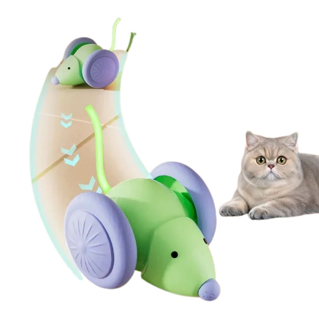 Ratinho Inteligente para Gatos – Brinquedo Automático e Silencioso com Sensor de Obstáculos