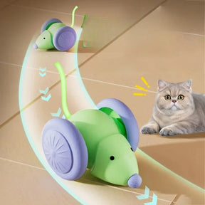 Ratinho Inteligente para Gatos – Brinquedo Automático e Silencioso com Sensor de Obstáculos