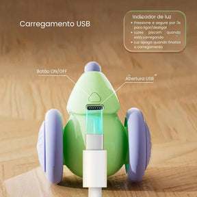 Ratinho Inteligente para Gatos – Brinquedo Automático e Silencioso com Sensor de Obstáculos