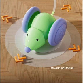 Ratinho Inteligente para Gatos – Brinquedo Automático e Silencioso com Sensor de Obstáculos