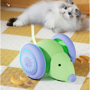 Ratinho Inteligente para Gatos – Brinquedo Automático e Silencioso com Sensor de Obstáculos
