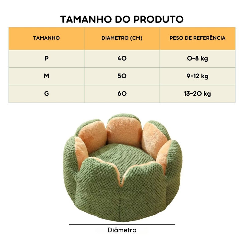 Cama Macia em Forma de Pétala para Gatos e Cães Pequenos | Almofada Confortável e Aconchegante para um Sono Quentinho