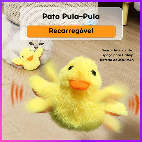 Brinquedo Interativo Pato Pula-Pula: Acessório Divertido para Cães e Gatos