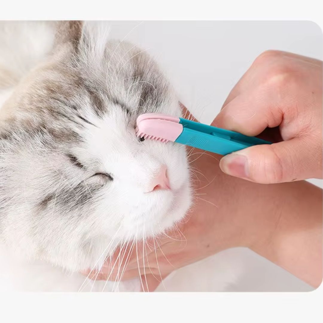 Escova Removedora de Manchas de Lágrima e Limpeza de Ouvidos para Pets | Para Cães e Gatos de Pequeno Porte | Limpa Suavemente, Reduz Manchas e Remove Sujeira dos Ouvidos | Design Ergonômico com Cerdas Delicadas